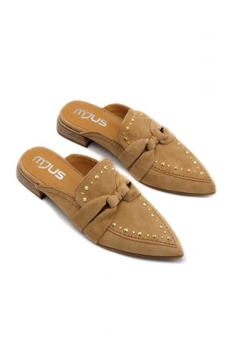 Mjus loafers Camel femmes (Loafer ouverte nubuk noeud - 98129 ouverte) - Marine | Much more than shoes