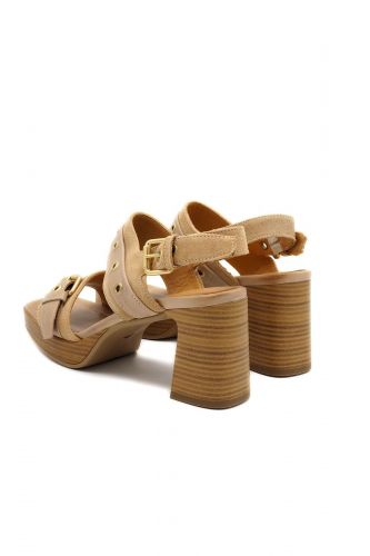 Mjus Sandale Beige femmes (Sandale  2 brides talon large semelle pl - 19005 sandale cuir camel) - Marine | Much more than shoes
