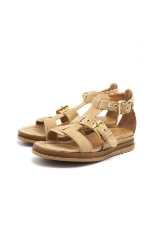 Mjus Sandale Beige femmes (Sandale plate 2 boucles - 14006 sandale vanille) - Marine | Much more than shoes