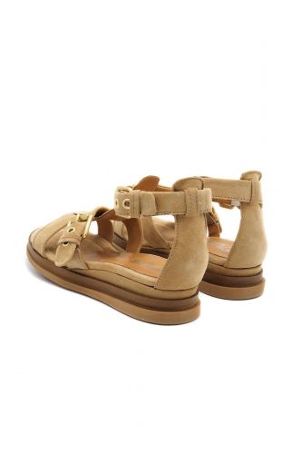 Mjus Sandale Beige femmes (Sandale plate 2 boucles - 14006 sandale vanille) - Marine | Much more than shoes