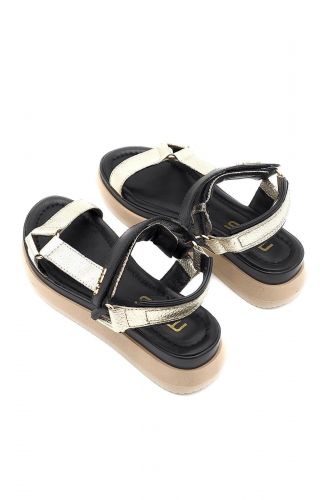 Mjus sandale Noir femmes (Sandales zeppa - L17011 doré & noir) - Marine | Much more than shoes