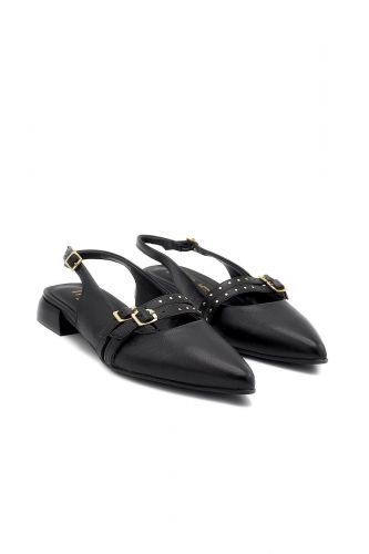 Mjus slingback Noir femmes (Slingback en cuir noir avec double bride - T98117 noire) - Marine | Much more than shoes