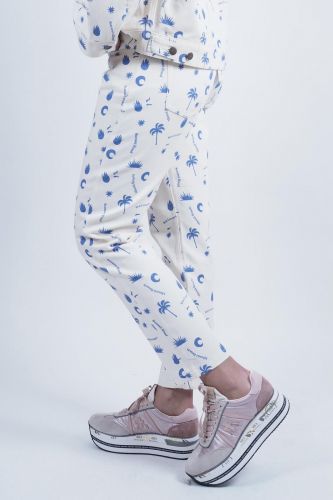 Pantalon en denim blanc & bleu MODETROTTER | Marine