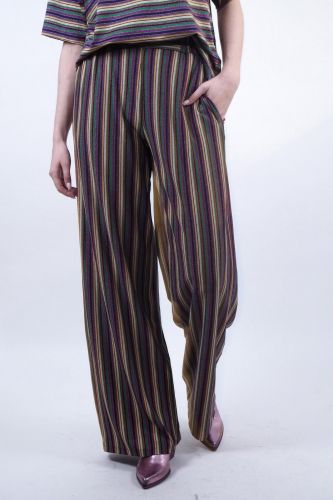 Momoni pantalon Multicolor femmes (Pantalon lurex - BACCARAT lignes) - Marine | Much more than shoes