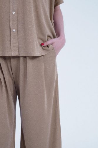 Momoni pantalon Or femmes (Pantalon lurex - ASPEN dorato scuro) - Marine | Much more than shoes