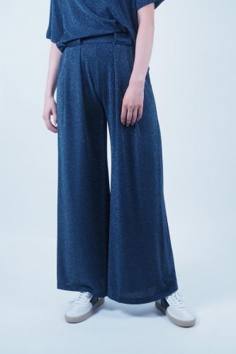 Pantalon en lurex brillant bleu MOMONI | Marine