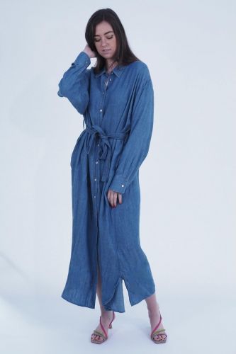 Momoni robe Jeans femmes (Robe/kimono - LAPARUS blue jeans) - Marine | Much more than shoes