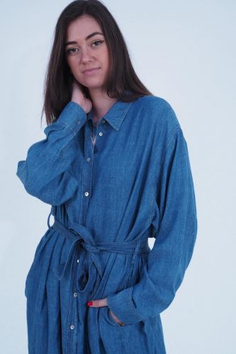 Momoni robe Jeans femmes (Robe/kimono - LAPARUS blue jeans) - Marine | Much more than shoes