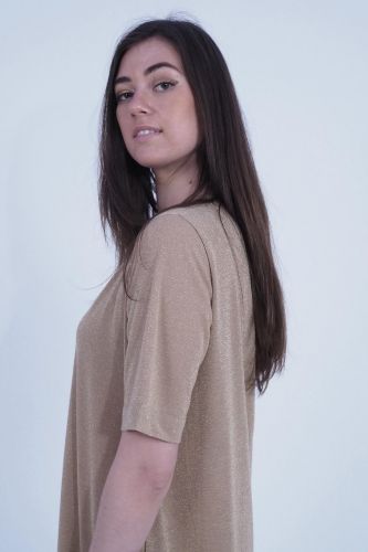 Robe tunique en lurex doré MOMONI | Marine