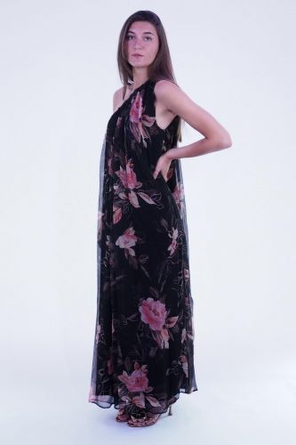 Robe longue fleurie MOMONI | Marine