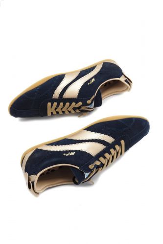 Baskets bleu foncé et doré MRP | Marine