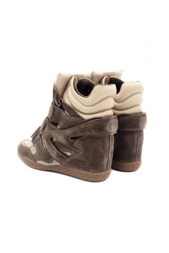 Baskets compensées taupe MRP | MARINE Auvelais