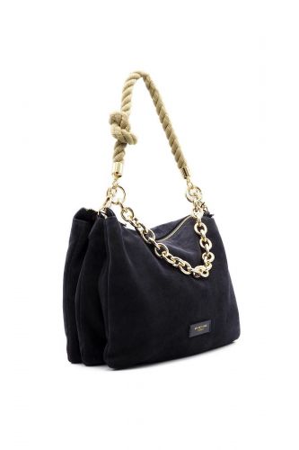 Sac bleu foncé en daim MYBESTBAG | Marine