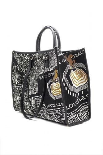 Sac cabas tissé à la main Paris Place Vendôme MY-BEST BAG | Marine