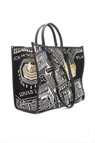 Sac cabas tissé à la main Paris Place Vendôme MY-BEST BAG | Marine