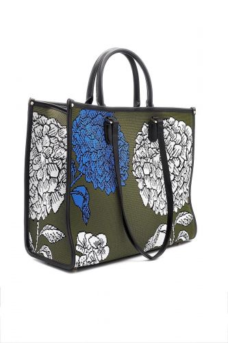 Sac cabas motif serpent & fleurs MY-BEST BAG | Marine