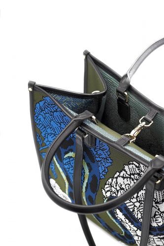 Sac cabas motif serpent & fleurs MY-BEST BAG | Marine