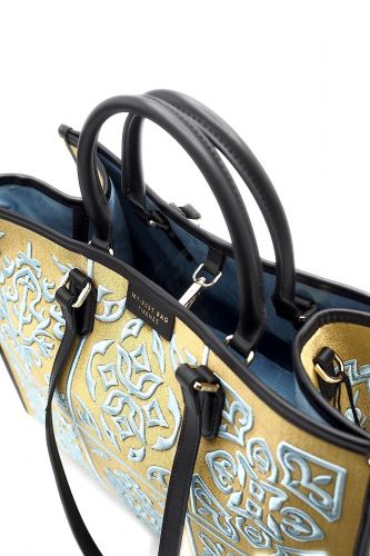 Sac cabas en velours tapisserie MY-BEST BAG | Marine