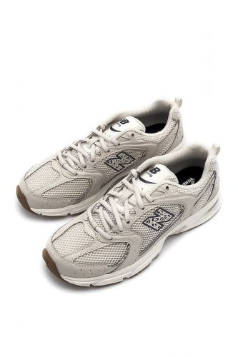 Baskets en cuir & tissu beige NEW BALANCE | Marine