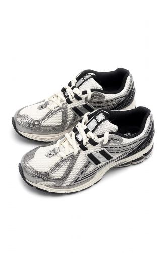 Baskets argent, noir & blanc NEW BALANCE | Marine