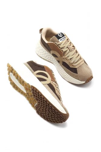 Baskets en velours côtelés cappucino NO NAME | Marine