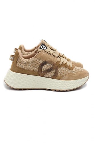 Baskets semelle épaisse en tweed beige NO NAME | Marine