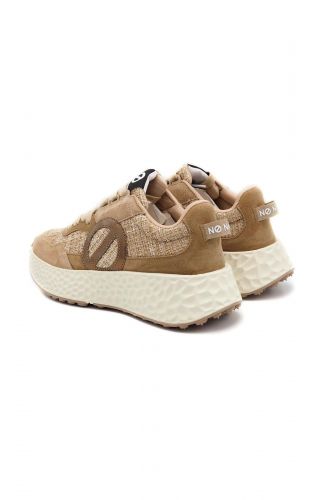 Baskets semelle épaisse en tweed beige NO NAME | Marine