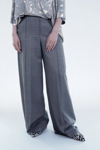 Nude pantalon Gris femmes (jambes larges - 25211 gris large) - Marine | Much more than shoes