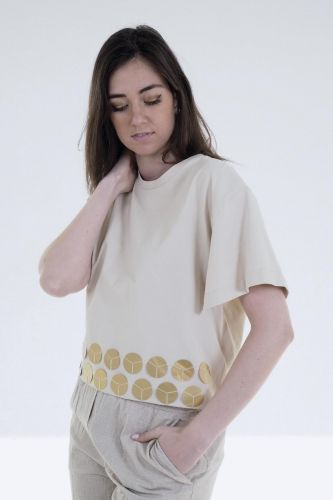 Nude tee-Shirt Camel femmes (rond or cousu dans le bas - 25298 camel clair) - Marine | Much more than shoes