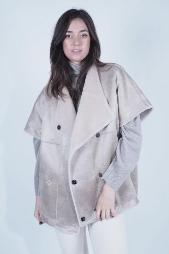 Oakwood manteau Camel femmes (manteau cape reversible - HANAE coffee) - Marine | Much more than shoes