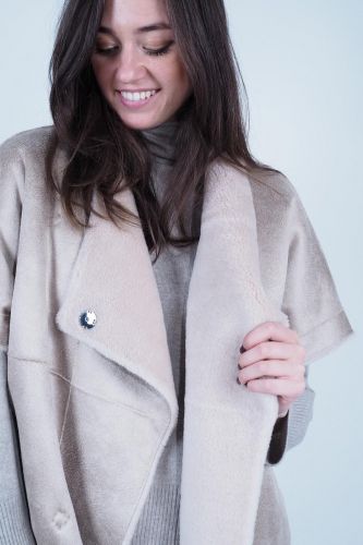 Oakwood manteau Camel femmes (manteau cape reversible - HANAE coffee) - Marine | Much more than shoes