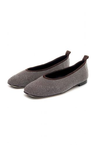 Odare Ballerines Brun femmes (Plate mini studs fond brun chataigne - AGATA brun studs argent) - Marine | Much more than shoes