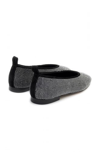 Odare Ballerines Noir femmes (Plate mini studs fond noir - AGATA noir studs argent) - Marine | Much more than shoes