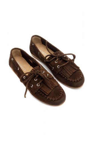 Boat shoes brun foncé à franges PAVEMENT | Marine