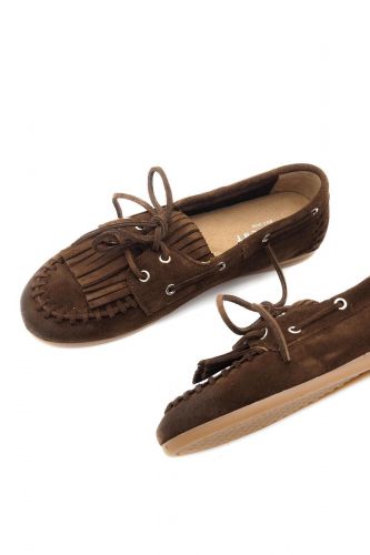 Boat shoes brun foncé à franges PAVEMENT | Marine