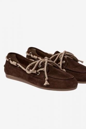Boatshoe marron avec lacets beige PAVEMENT | Marine