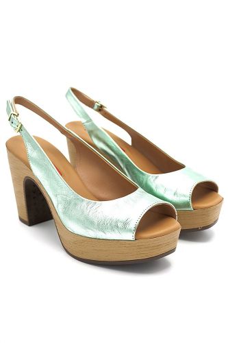 Sandale verte métalisée & beige PEDRO MIRALLES | Marine