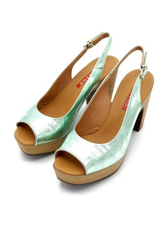 Sandale verte métalisée & beige PEDRO MIRALLES | Marine