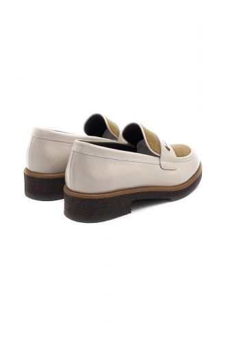 Pertini mocassin Beige femmes (cuir brillant plateau pony - 32731 beige cuir & pony) - Marine | Much more than shoes