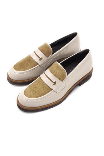 Pertini mocassin Beige femmes (cuir brillant plateau pony - 32731 beige cuir & pony) - Marine | Much more than shoes