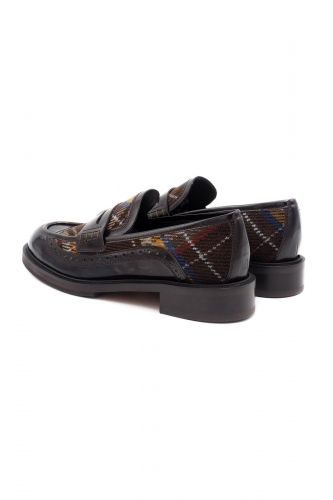 Mocassin brun tartan PERTINI | MARINE Auvelais