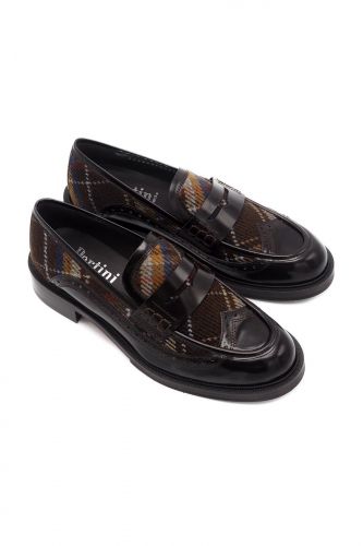 Mocassin brun tartan PERTINI | MARINE Auvelais