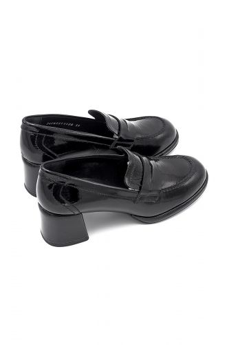 Pertini mocassin Noir femmes (talon large uni vernis - 32751 ½ T noir vernis) - Marine | Much more than shoes