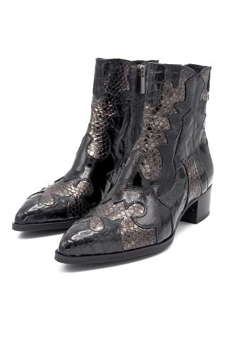 Pertini boots Noir femmes (Tiag ½ talon multi matières - 32708 noir multi matières) - Marine | Much more than shoes