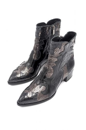 Pertini boots Noir femmes (Tiag ½ talon multi matières - 32708 noir multi matières) - Marine | Much more than shoes