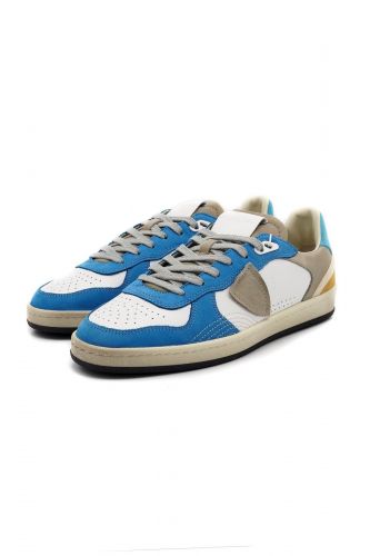 Philippe Model basket bas Blanc hommes (Basket sportif basse  - PIGALLE VP02 blanc/bleuvif) - Marine | Much more than shoes