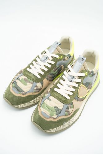 Philippe Model basket bas Vert hommes (Basses néon vert & jaune - OLYMPIQUE CR01 camou) - Marine | Much more than shoes