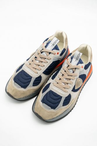 Baskets basses en nubuk bleu et gris PHILIPPE MODEL | Marine