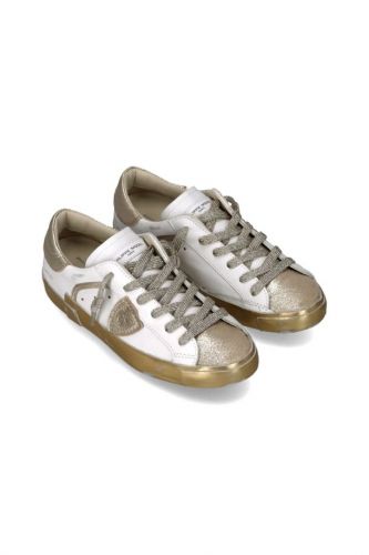 Philippe Model basket bas Blanc femmes (Basses semelle vintage  - PARIS VMM1 blanc/or) - Marine | Much more than shoes