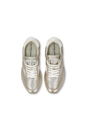 Philippe Model basket bas Or femmes (Runner semelle fine - BELLEVILLE M001 or) - Marine | Much more than shoes